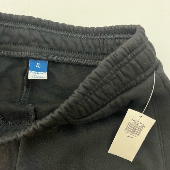 Old Navy Logo Jogger Sweatpants Girls size Medium Black New with Tags - Picture 2 of 6